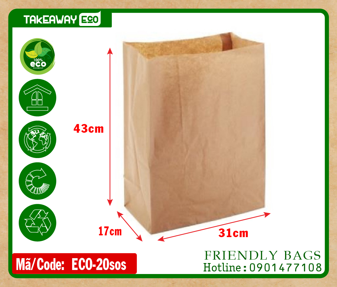 Túi giấy kraft nâu shopping